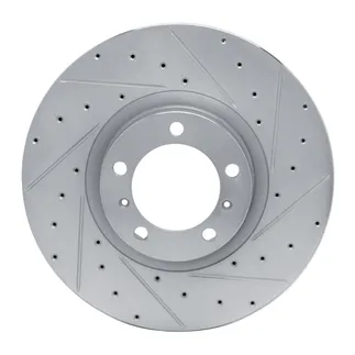 R1 Concepts EDZ-02085D Brake Rotor Drilled & Slotted Silver